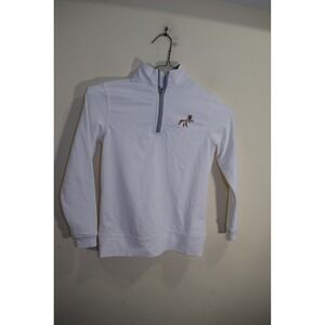 Peter Millar Kids White Pullover XS Fox Logo Long Sleeve Top